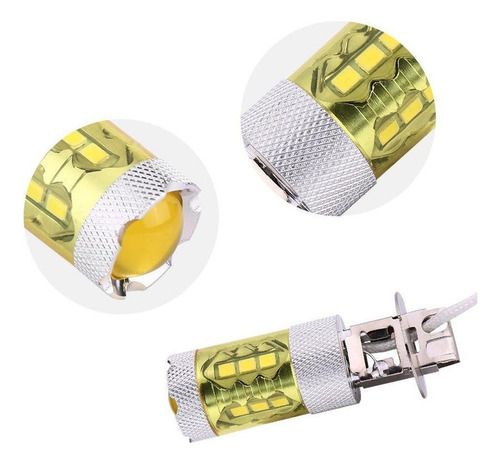 G Luz Niebla Coche 1 Par 12v-24v 80w H3 16smd Led Amarillo