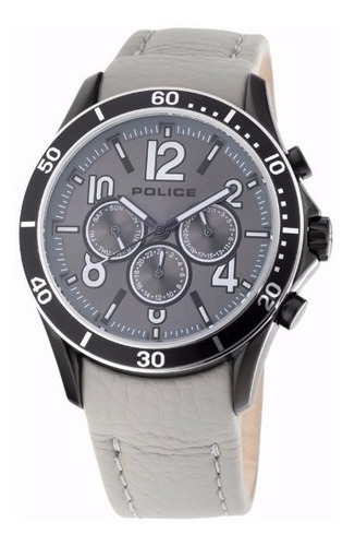 Reloj Police Hombre Cuero Gris Con Negro Pl12738jsbs/13