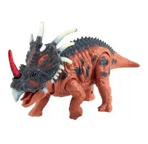 Dinosaurio Triceratops Goma Con Luz Y Sonido Calidad 