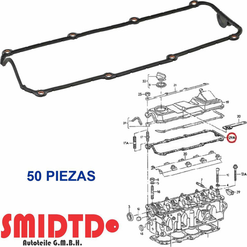 50 Juntas De Tapa Punterias Hule Vw Jetta 1.8l Mk3 A3 93-98