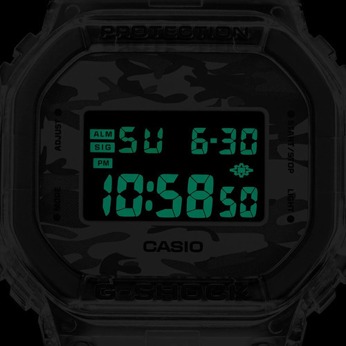 Reloj Casio G-shock Dw-5600skc-1 Original Para Hombre Color de la correa Negro Color del bisel Transparente Color del fondo Camuflaje