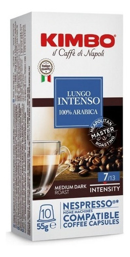 Pack 100 cápsulas Kimbo lungo compatibles con Nespresso