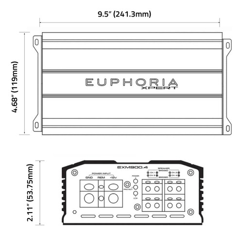 Mini Amplificador 4 Canales Db Drive Euphoria Xpert Exm400.4