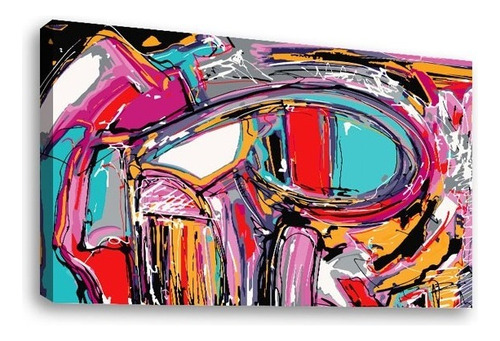 Cuadro Decorativo Canvas Modernos Abstractos Color Ilustracion--psicodelica-rosa