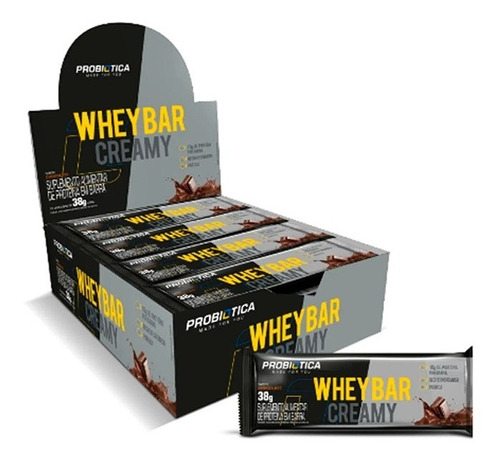 Whey Bar Creamy Display C/12 Barra De Proteína - Probiótica Sabor Torta De Ma