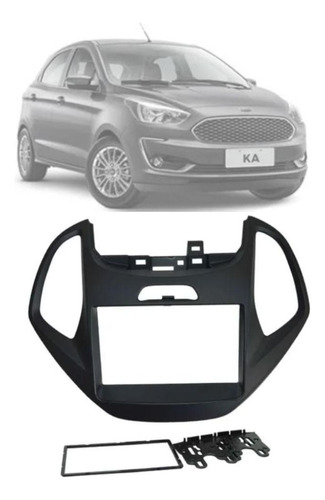 Moldura Fiamon 2 Din 4012 Preta Ford Ka+ De 2014 Até 2018