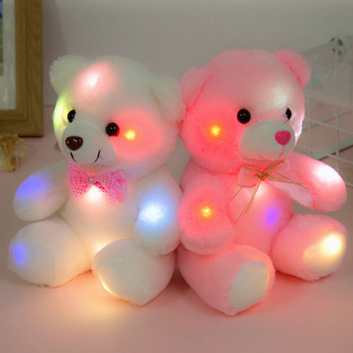 Muñeca De Peluche Con Forma De Oso, Led, Colorida, Nocturna,