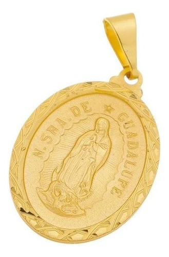 Pingente Medalha Nossa Senhora De Guadalupe Padroeira Da Amé Cor Amarelo