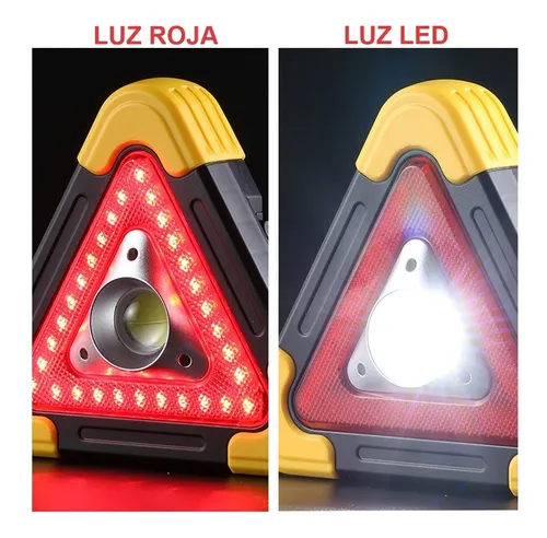 Señal De Emergencia Triangular Led Portátil Panel Solar 500l