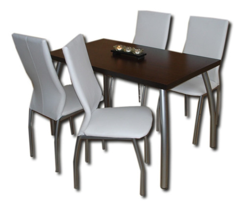 Silla Agus Sillas Set Pack X 4 Ergonomica Modernas Reforzada Living Comedor Cocina Oficina Directo De Fabrica P Estructura De La Silla Gris Aluminio Asiento Blanco Diseño De La Tela Liso