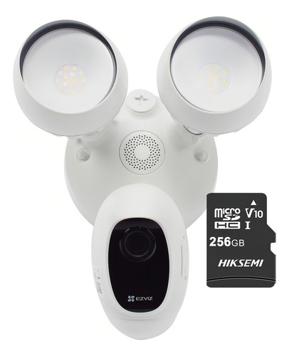 Ezviz Cámara De Seguridad LC1C-PLUS-256 IP 2MP Wifi Con Luz Ultrabrillante Y Audio De Dos Vías Sirena Integrada CS-LC1C Con Ranura para Memoria MicroSD De 256GB Más Sensor PIR