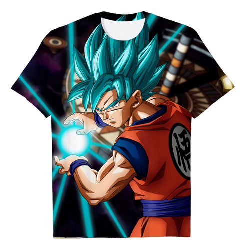 Camiseta De Manga Corta Con Estampado 3d De Dragon Ball De