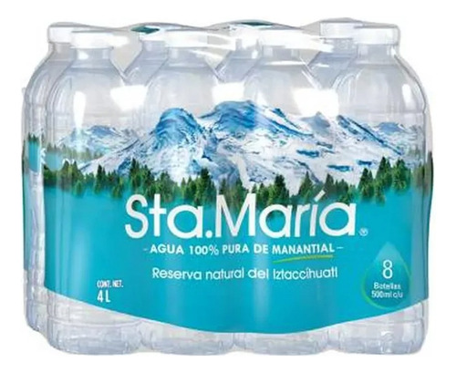Agua De Manantial Sta. María 8 Botellas De 500 Ml C/u