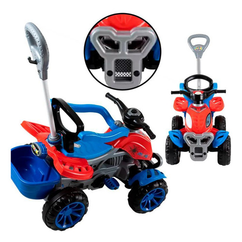 Quadriciclo Infantil Spider Haste Guia Brinquedo Criança