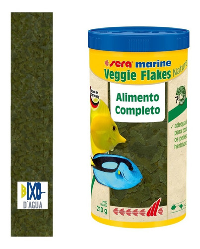 Imagem 2 de 2 de Ração Sera Marine Veggie Flakes Nature 210g