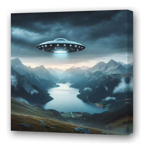 Cuadro 45x45cm Ovni Plato Volador Extraterrestre Alien