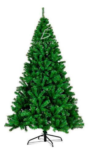 Árbol De Navidad Artificial 2.10 M Base De Metal Frondoso