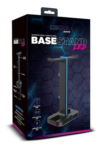 Imagen 5 de 6 de Base Soporte Auriculares Gamer Stand Luz Rgb