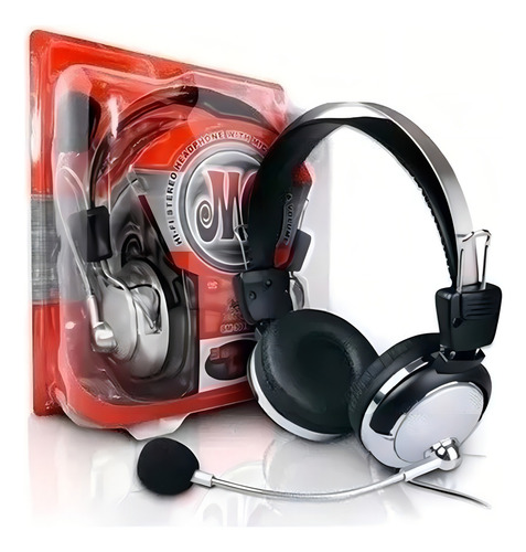Fone De Ouvido Headset 2 Saidas P2 Computador E Notebook Pc Cor Preto Luz Nenhuma