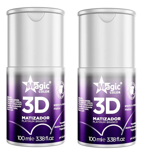 Kit2 Matizadores Magiccolor Platinum Branco Efeito Platinado
