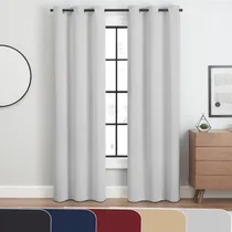 Comprar Cortinas Blackout Térmicas 2 Paneles 107 X 213 Cm Plata
