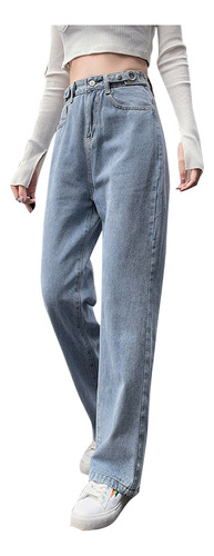Pantalones Casuales Para Mujer, Cintura Alta, Desgastados, R