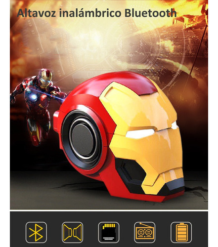 Audífonos Portátiles Inalámbricos Iron Man Bluetooth Casco