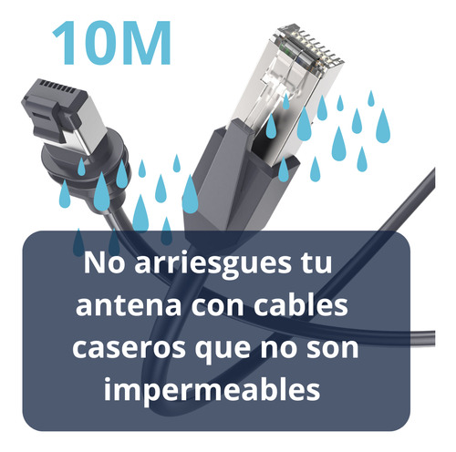 Cable Eternet Para Starlink Mini Impermeable 10m Cat6 Ciotec