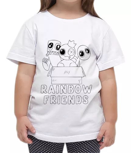 Camiseta Para Colorir Presente Azul Babão Rainbow Friends 03