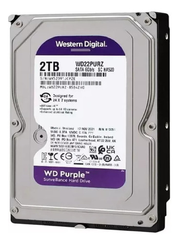 Disco Duro Western Digital Wd 2tb Purple Sata 3.5 Dvr Cctv