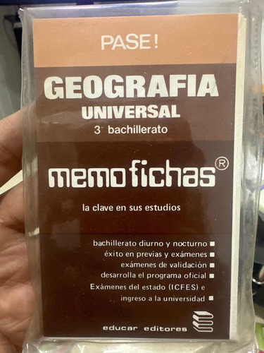 Memofichas - Geografía Universal 8 Grado