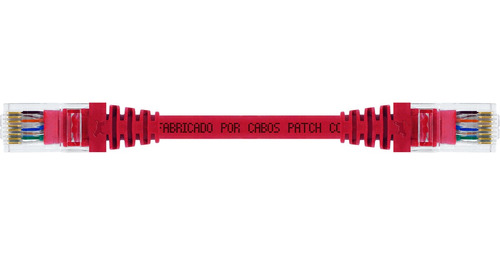 Patch Cord Cabo De Rede Conector Rj45 Cat6 10cm Vermelho