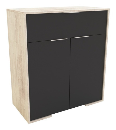 Comoda Chifonier Melamina 1 Cajon 2 Puertas Minimalista ++++ Color Pino Cascina / Gris Sombra