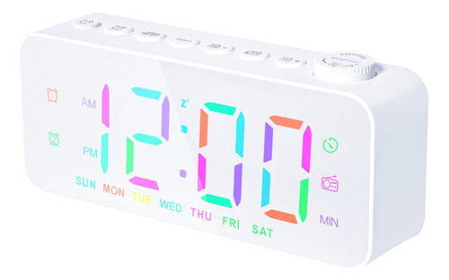 Reloj Luminoso De Escritorio Usb Con Función De Radio Fm Led