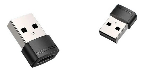 Adaptador Usb 2.0 Macho A Usb C Hembra Vention Color Negro