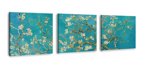 Tríptico Van Gogh Blossoming Almond Tree En Lienzo Canvas