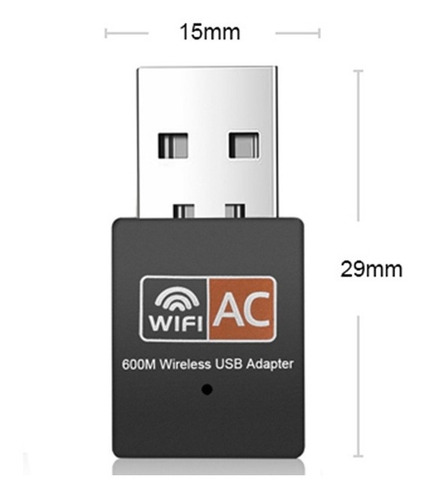 Imagen 3 de 6 de Antena Wifi Doble Banda 600 Mbps 2.4g 5g Adaptador Usb 5 Ghz