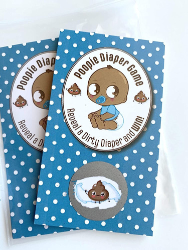 Poopie Pañal Niños Baby Shower Scratch Off Tarjetas 1  (30 U