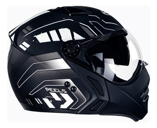 Capacete Moto Peels Mirage Midnight Preto Fosco / Branco Tamanho do capacete XL-62
