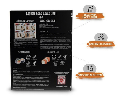 Imagen 4 de 8 de Paquete Para Hacer Sushi Satoru De 8 A 10 Rollos