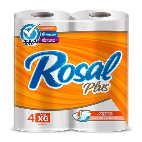 Papel Higiénico Rosal Plus 4 Rollos 400 Hojas