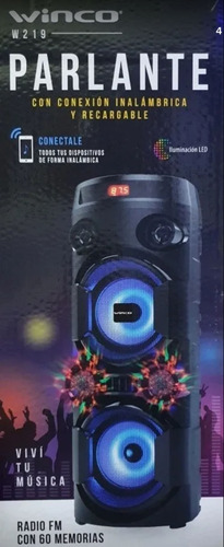 Parlante Portatil Radio Usb Bluetooth Potencia 4000w Karaoke Luces Led Inalambrico Bateria Y 220v + Microfono + Sonido