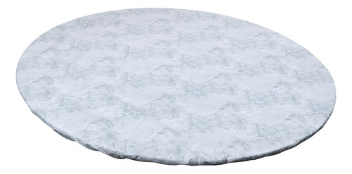 Mantel Redondo Con Diseño De Mármol Blanco Para Mesa L