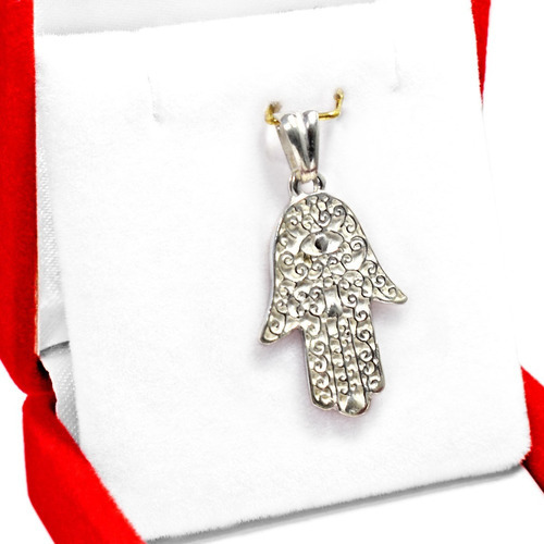 Dije Mano De Fatima Tramada Hamsa Proteccion Plata 925 