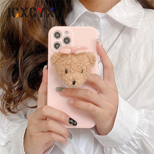 I Funda Para iPhone 3d Lindo Oso De Peluche De Encaje Con