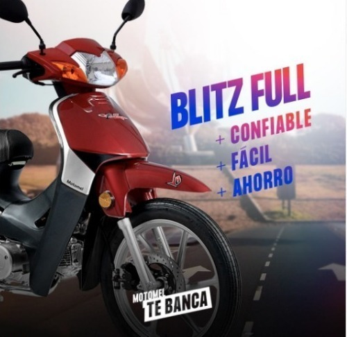 Imagen 1 de 11 de Motomel Blitz Full Con Alarma 110 Rojo V8 0km 2022 Ap Motos