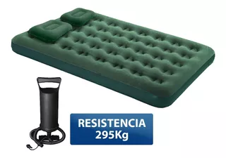 Colchon Inflable 2 Plazas Reforzado + Inflador +parche Refor