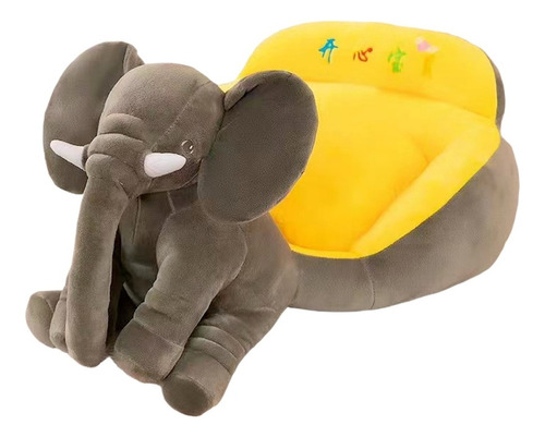 Sillon Silla Bebé Niños Elefante Soporte Aprender Sentarse Color Gris