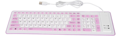 Teclado De Silicona Plegable Violeta De 103 Teclas Usb Con C