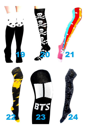 Medias Bucaneras Mujer Set 3 Pares Eleccion Estampado Comics